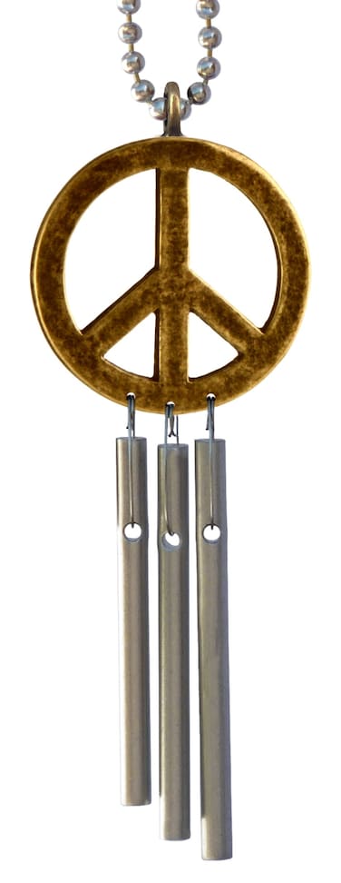 Jacobs Musical Car Charm Peace Sign Mini Wind Chime