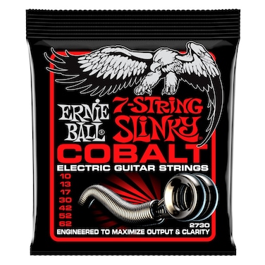 Ernie Ball 7String Skinny Top Heavy Bottom Slinky Cobalt Electric Guitar Strings 1062 Gauge P02730