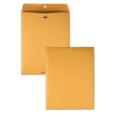 Quality Park 10 x 13 Clasp Envelopes Gummed MoistureActivated Adhesive for Permanent Secure Seal 28 lb Paper Brown Kraft 100Box QUA37897