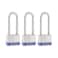 Master Lock Silver Outdoor KeyedAlike Padlocks with Keys Extra Long Shackle Lock for Gate Fence Shed or Other Equipment 3 Pack 1TRILJ