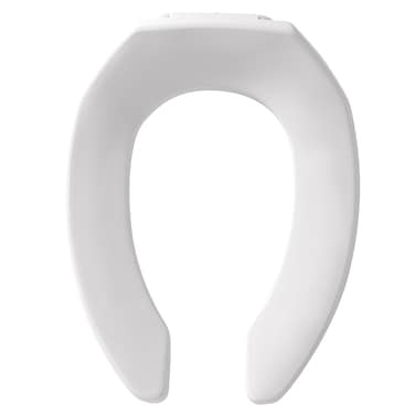 BEMIS 1955CT Commercial Heavy Duty Open Front Toilet Seat will Never Loosen  Reduce Callbacks ELONGATED Plastic White