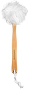 Shower Loofah on a Stick Body  Back Scrubber  Long Handled Mesh Bath Sponge Pouf Luffa Brush on a Stick with a Wood Handle for Men  Women  Easy Reach Body Wash  Lotion Applicator
