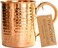 100 Copper Mug for Moscow Mule  12oz Hammered Pure Copper Thick Straight Wall