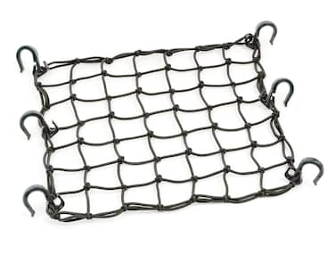 Powertye 50152 Black 15inX15in Cargo Net Featuring 6 Adjustable Hooks  Tight 2inx2in Mesh