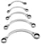 GEARWRENCH 5 Pc 12 Pt Reversible Half Moon Double Box Ratcheting Wrench Set Metric  9850