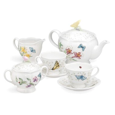 Lenox Butterfly Meadow 8Piece Tea Set Service for 2 White