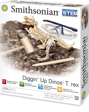 Smithsonian Diggin Up Dinosaurs TRex Plastic Skeleton Set EducationalFunScienceArcheological Playset for Kids Age 8 up