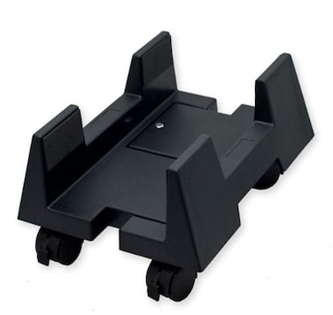 IO CREST Mobile Desktop Tower Computer Floor Stand Rolling Caster Wheels with Support Walls and Adjustable Width from 6 to 10