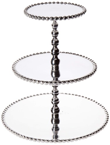 Mariposa Pearled 3Tiered Cupcake Server