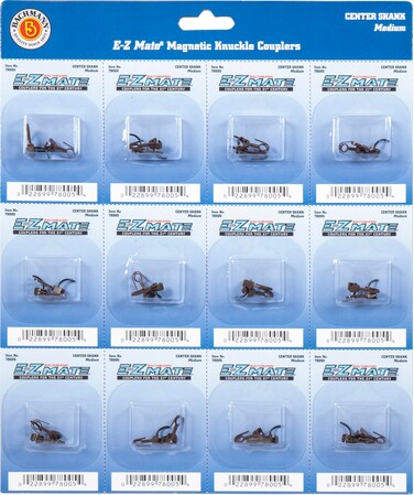 Bachmann Trains  EZ MATE COUPLERS  CENTER SHANK  MEDIUM 12 paircard  HO Scale