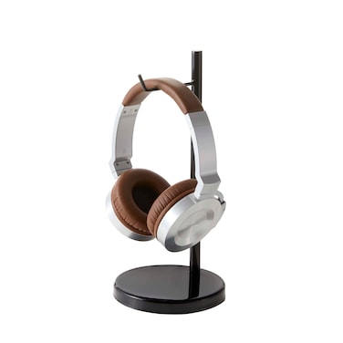 Yamazaki Home Beautes Office Desk Headphone Stand  Headset Holder  Round Base  Steel