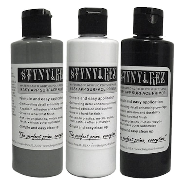 Badger AirBrush Co SNR410 Stynylrez 3 Piece Assortment White Gray Black 12 Ounce