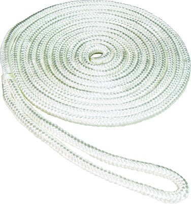SeaSense Double Braid Nylon Dock Line 58Inch x 25Feet White