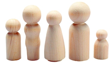 Hygloss Wood Peg Dolls  Craft Paintable Birchwood Doll People  Assorted Family 40 Pieces
