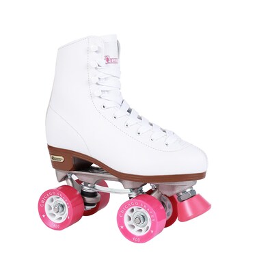 CHICAGO Skates Premium White Quad Roller Skates for Women Beginners Classic Adjustable HighTop Design for Indoor or Outdoor Skates and Roller Derby
