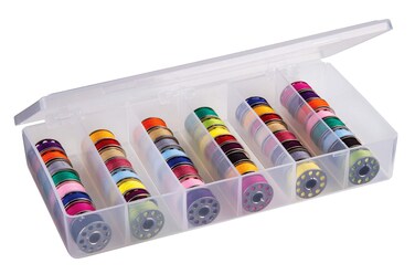 ArtBin 8156AB Large Bobbin Box Sewing Bobbin Organizer 1 Plastic Storage Case Clear
