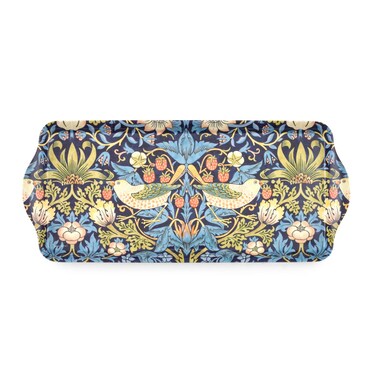 Pimpernel Morris  Co Strawberry Thief Blue Collection Sandwich Tray  Serving Platter  Crudit and Appetizer Tray for Indoor and Outdoor use Made of Melamine Measures 151 x 65 Dishwasher Safe