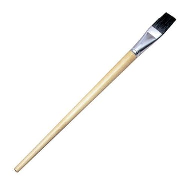 Charles Leonard Flat Tip Easel Paint Brushes with Long Handle 1 Inch Natural Handles and Black Bristles 12Pack 73599