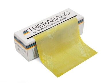 THERABAND Resistance Bands 6 Yard Roll Professional Latex Elastic Band For Upper Body Lower Body  Core Exercise Physical Therapy Pilates Home Workouts  Rehab Yellow Thin Level 2