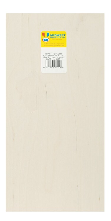 Midwest Products 5314 Craft Plywood 6 by 12 by 025Inch