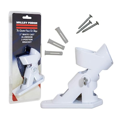 Valley Forge American Flag Aluminum Bracket White Powder Coated 2Position Pole Holder