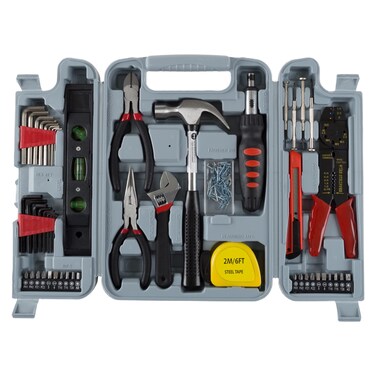 Household Tool Kit  130Piece Tool Set Includes Hammer Wrench Set Screwdriver Pliers and