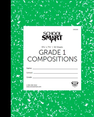 School Smart  85298 SkipALine Composition Book  Grade 1  9 34 x 7 34  Green  50 Sheets  100 Pages