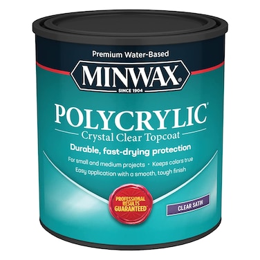 qt Minwax 63333 Clear Polycrylic WaterBased Protective Finish Satin