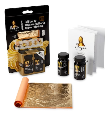 Speedball Mona Lisa Composition Gold Leaf Kit Includes 25Sheets Adhesive and Sealer for Metal Gilding Crafts