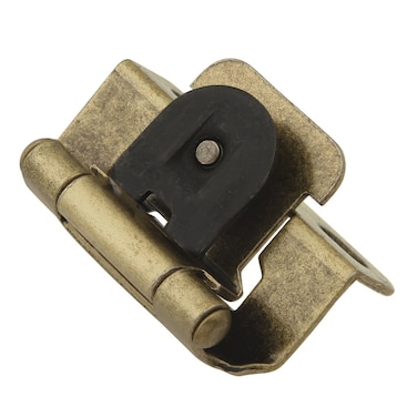 Hickory Hardware P5313AB Single Demountable Hinge  170 Opening Face Frame  12 Inch overlay Self Closing Feature  Cabinet Hardware Hinge  Easy Installation Antique Brass Finish 1 Pair