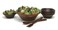 Lipper International Cherry Finished Round Rim Serving Bowls with Server Utensils 7Piece Set Assorted Sizes