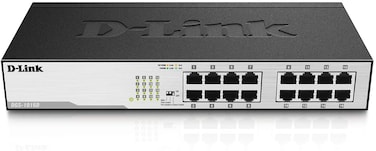 DLink Ethernet Switch 16 Port Gigabit Unmanaged Fanless Network Hub Desktop or Rack Mountable DGS1016D