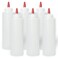 Pinnacle Mercantile Plastic Squeeze Condiment Bottles with Red Tip Cap 16ounce Set of 6 Wide Mouth