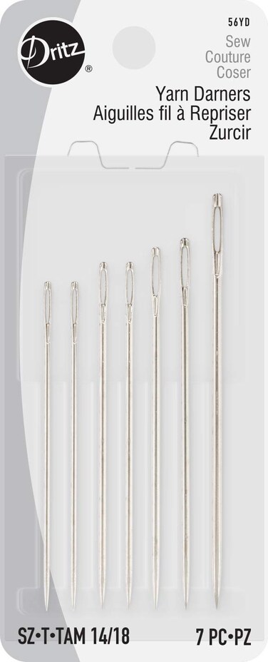 Dritz 56YD Yarn Darners Hand Needles Size 1418 Nickel 7Count