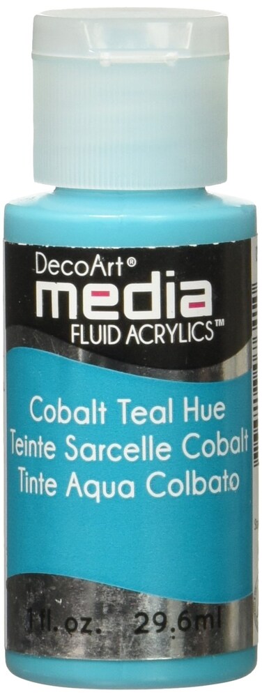 Deco Art Media Fluid Acrylic Paint 1oz Cobalt Teal Series 5
