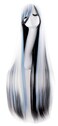 MapofBeauty 40 100cm Anime Costume Long Straight Cosplay Wig Party Wig WhiteBlueBlack