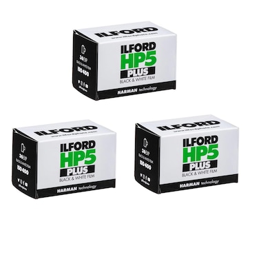 Ilford 1574577 HP5 Plus Black and White Print Film 35 mm ISO 400 36 Exposures Pack of 3
