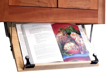 Clear Solutions Under Cabinet Mounted Cookbook Holder  Wood  Made in The USA
