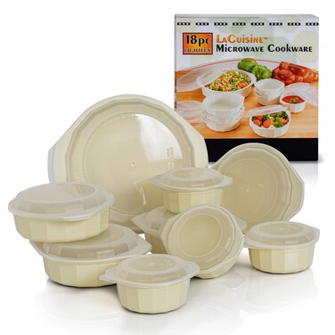 LaCuisine 18 Piece Microwave Cookware Set White