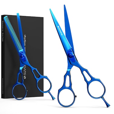 Suvorna Hair Cutting Scissors Professional with Thinning Shears for Hair Cutting  2 Pcs Hair Cutting Shears  J2 Japanese Stainless Steel Professional Hair Scissors  55 Hair Shears Professional