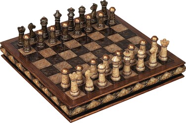 Deco 79 Polystone Chess Game Set 10 x 10 x 3 Brown