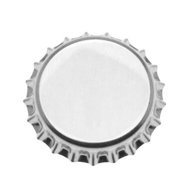 Bottle Cap Co 100Piece Crown Bottle Caps Shiny Silver Linerless
