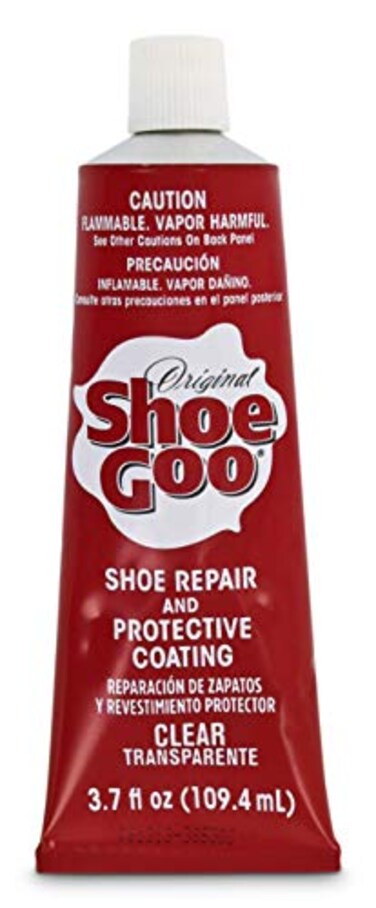 SOF SOLE Original Shoe Goo  37 fl oz Tube  Clear Shoe Glue  Repairs Soles Heels Patches Small Holes  Bonds on Contact Dries Within 24 Hrs Waterproof  Works on Leather Rubber Vinyl Canvas
