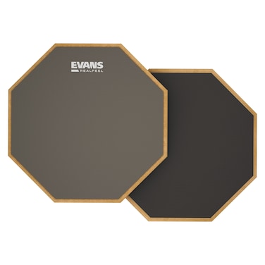 Evans RealFeel  Drum Practice Pad  Drum Pad  Drummer Practice Pad  Gum Rubber  Neoprene 2 Sided 12 Inch