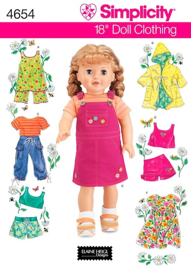 Simplicity 4654 Summer Baby Doll Clothes Sewing Pattern for Baby Girl by Elaine Heigl Designs Size 18