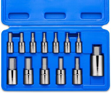 Neiko 10075A SAE Hex Bit Socket Set  13Piece Set  S2 Steel