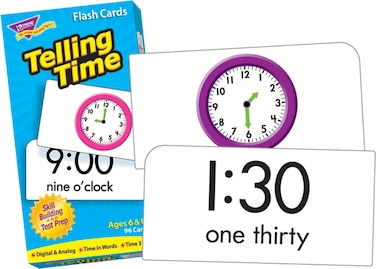 Trend Enterprises Telling Time Skill Drill Flash Cards Exciting Way for Everyone to Learn Time in Words Numerals  Analog Great for Skill Building and Test Prep 96 Cards Included Ages 6 and Up
