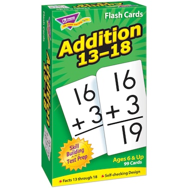 Trend Enterprises Addition 1318 Skill Drill Flash Cards Exciting Way for Everyone to Learn SelfChecking Design Great for Skill Building and Test Prep 99 Cards Included Ages 6 and Up