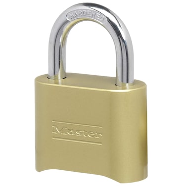 Master Lock Brass Combination Padlock for Indoor and Outdoor use with Resettable Combination for Gym Locker Gate Fence or Shed Lock 175D