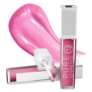 Pure Cosmetics Pure Illumination Lip Gloss  LEDlit Applicator wSide Mirror  NonSticky Moisturizing  Hydrating Lip Glosses  Soothes  Heals Dried Chapped Lips Party Girl Pink